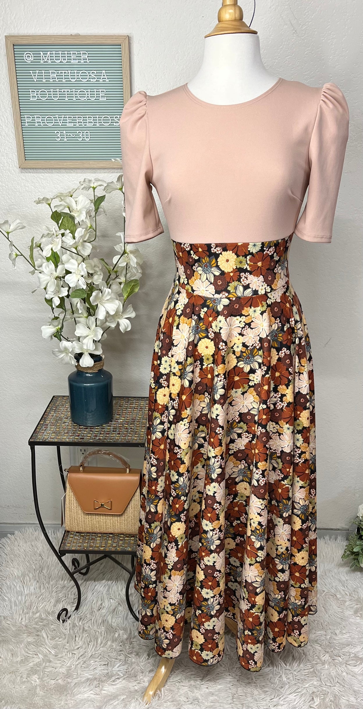 Blush Floral Maxi Dress