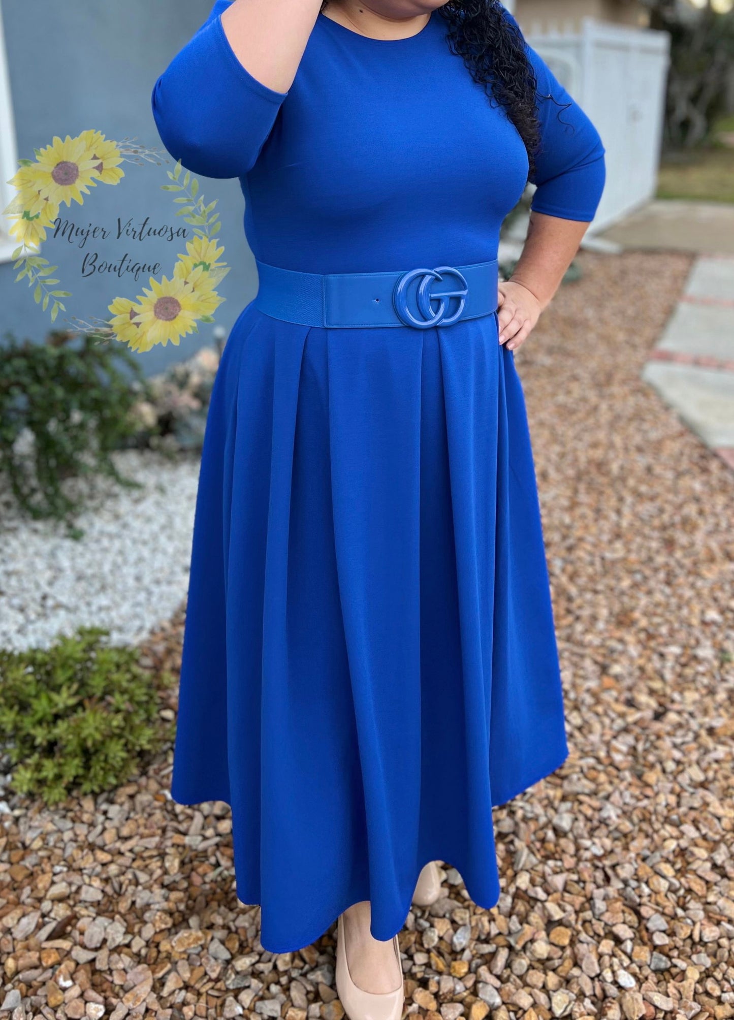 Vestido Royal Blue con Paletones