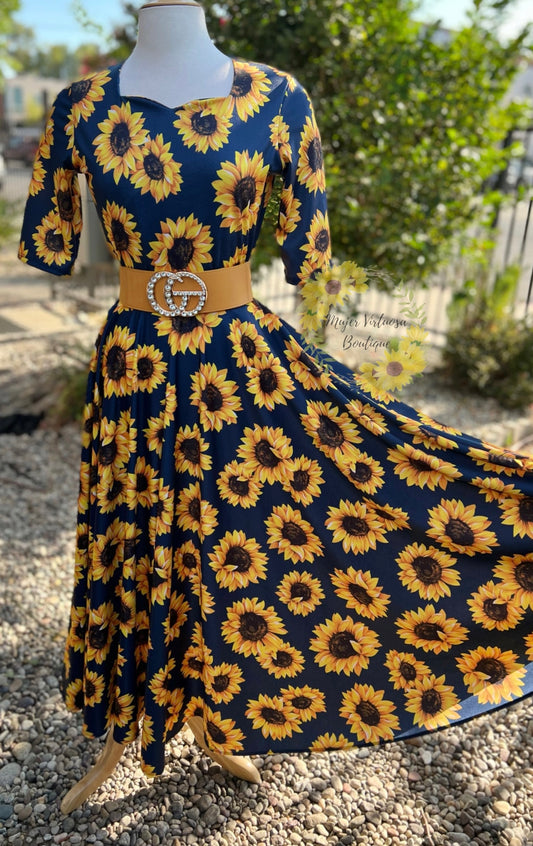 Sunflower Navy Blue Dress