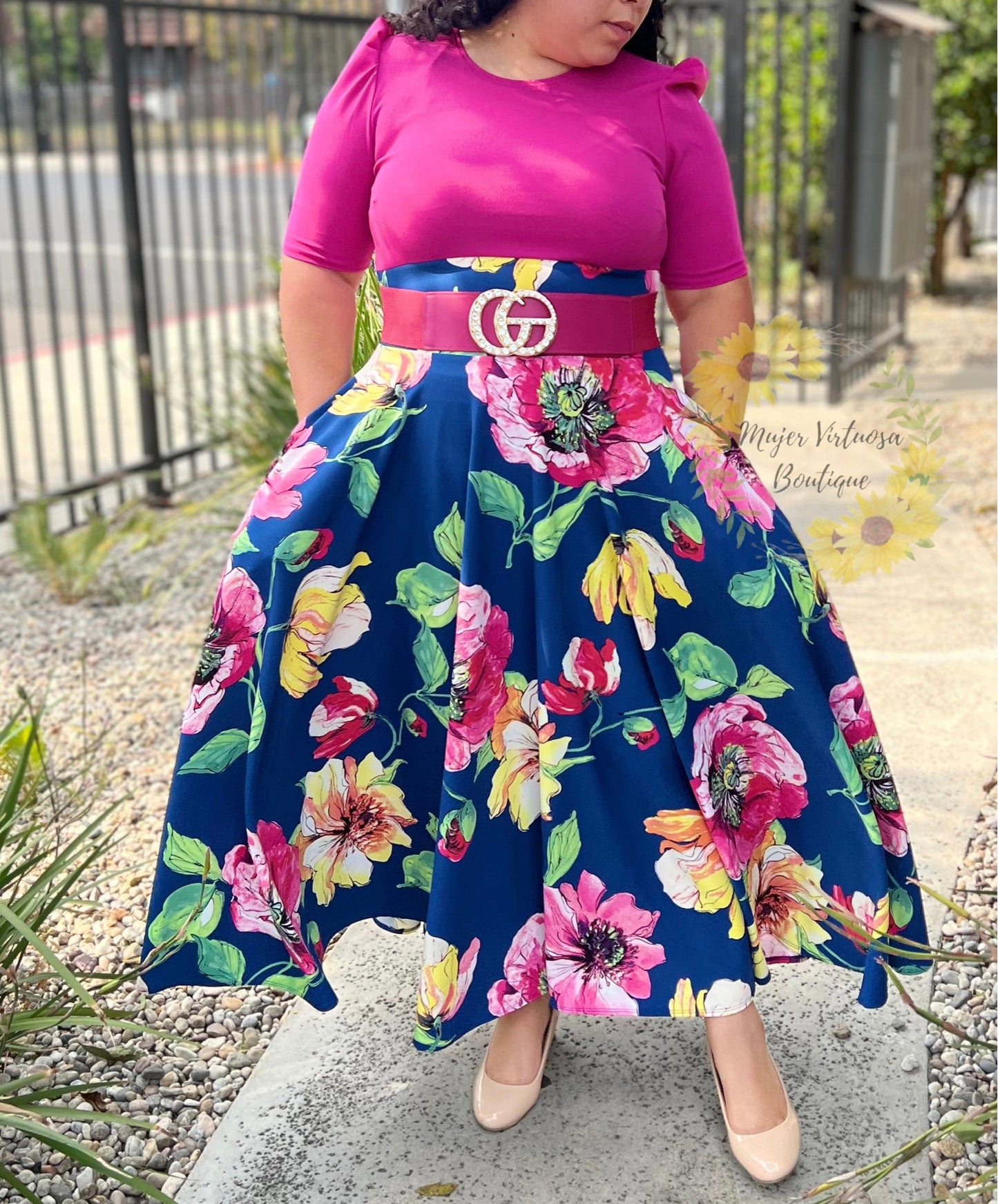 Fucsia Floral Maxi Dress